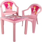 ZESTAW STOLIK + 2 KRZESŁA MEBELKI DLA DZIECI RÓŻ PASTELOWY RÓŻOWY