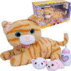 INTERAKTYWNY KOTEK + KOCIAKI MIAUCZY MRUCZY BUTELKA NAGRYWA DŹWIĘKI KOT RUDY