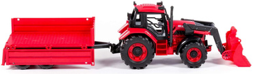 TRAKTOR Z PRZYCZEPKĄ BURTOWĄ ŁADOWARKA BELARUS POLESIE CZERWONY