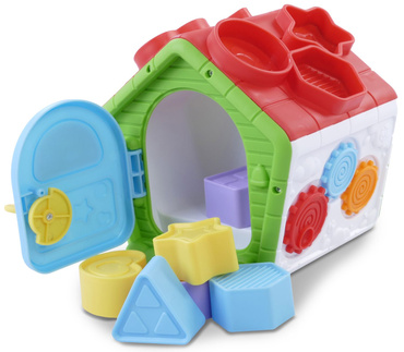 E-EDU INTERAKTYWNY DOMEK EDUKACYNY SORTER piosenki KLOCKI światło dźwięk Artyk