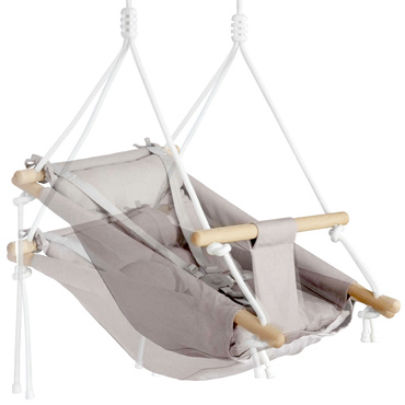 DREWNIANA HUŚTAWKA LEŻACZEK DLA DZIECI z pasami 3w1 MIĘKKA BEZPIECZNA KOŁYSKA HAMAK