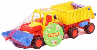 DUŻY TRAKTOR Z PRZYCZEPĄ SPYCHACZ WYWROTKA 41 cm