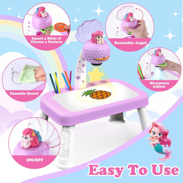 PROJEKTOR RZUTNIK DO RYSOWANIA STOLIK TABLICA 2w1 SYRENKA SYRENA