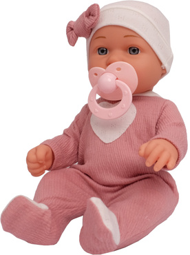 LALKA BOBAS ZE SZKLANYMI OCZAMI NOSIDEŁKO AKCESORIA łóżeczko ZESTAW NA PREZENT 