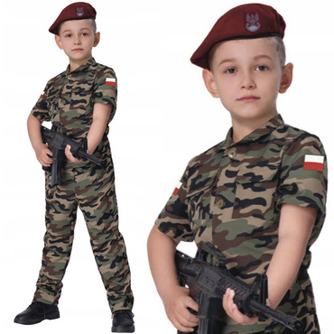 STRÓJ KARNAWAŁOWY ŻOŁNIERZ POLSKI Kostium 140 cm