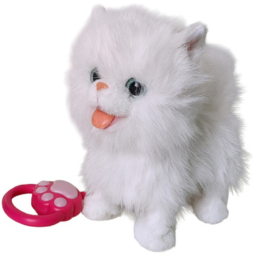 INTERAKTYWNY KOTEK CHODZĄCY NA SMYCZY chodzi miauczy BIAŁY KOT NATALIA