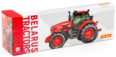 TRAKTOR Z PRZYCZEPKĄ BURTOWĄ ŁADOWARKA BELARUS POLESIE CZERWONY