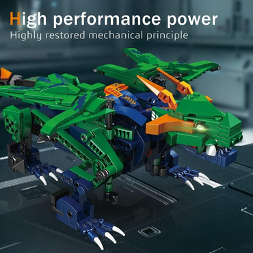 KLOCKI KONSTRUKCYJNE MECHANICZNY SMOK zdalnie sterowany PILOT LED USB 466el