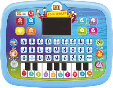 TABLET LAPTOP EDUKACYJNY DOTYKOWY dla dzieci LCD MÓWI PL PIANINKO NIEBIESKI