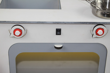 DUŻA DREWNIANA KUCHNIA DLA DZIECI DREWNIANA ŚWIATŁO ZESTAW NACZYŃ ZE STALI