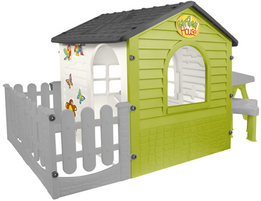 DOMEK OGRODOWY ZJEŻDŻALNIA STOLIK PŁOTEK PLAC ZABAW ZESTAW 3W1 Mochtoys