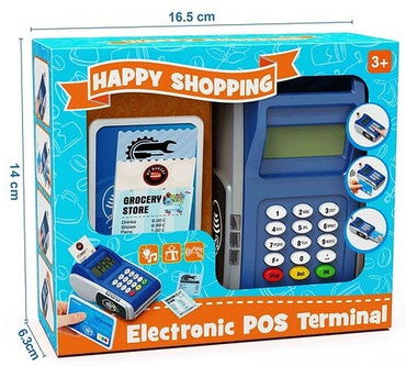 TERMINAL PŁATNICZY DLA DZIECI CZYTNIK KART + karta kredytowa paragony