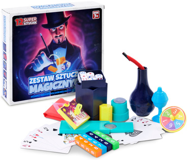ZESTAW SZTUCZEK MAGICZNYCH 12 SZTUCZEK DLA DZIECI TRIKI REKWIZYTY ARTYK