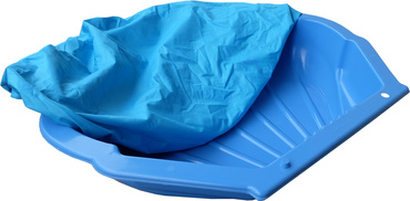 PIASKOWNICA Z PRZYKRYCIEM NIEBIESKA basenik MUSZELKA WIELKA XXL ZESTAW