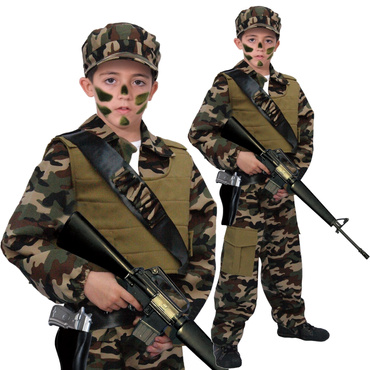 STRÓJ KARNAWAŁOWY ŻOŁNIERZ KOMANDOS SIŁY SPECJALNE NA BAL 152 cm