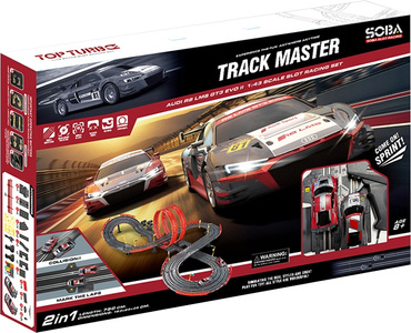 DUŻY TOR SAMOCHODOWY 2w1 Wyścigowy 750cm 2 AUTA AUDI R8 2 wersje toru LICENCJA AUDI