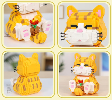 KLOCKI KOTEK RUDY zwierzątko domowe KOT 834 elementów