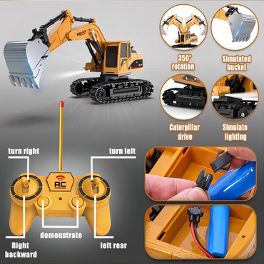 ZESTAW POJAZDÓW BUDOWLANYCH 3w1 ZDALNIE STEROWANE pojazdy KOPARKA WYWROTKA DŹWIG