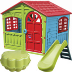 PalPlay WIELKI DOMEK OGRODOWY ZJEŻDŻALNIA zielona PIASKOWNICA zielona Moch PLAC ZABAW