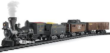 POCIĄG KOLEJKA ELEKTRYCZNA ZDALNIE STEROWANA DYMI CIUCHCIA DUŻY TOR