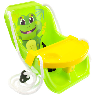Mochtoys HUŚTAWKA kubełkowa KRZESEŁKO ze STOLIKIEM ZIELONA ŻABKA