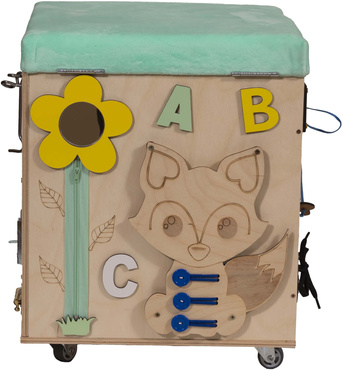 PUFA SKRZYNIA MANIPULACYJNA LAS SENSORYCZNA schowek POJEMNIK Na Zabawki TABLICA