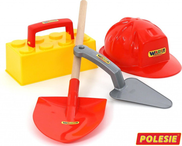 Wader Polesie DUŻA MOCNA TACZKA + AKCESORIA MURARZA 6 el. ŁOPATA