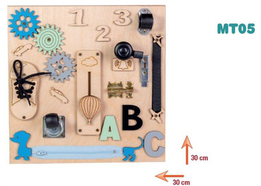 DREWNIANA TABLICA MANIPULACYJNA SENSORYCZNA MONTESSORI NATURALNA