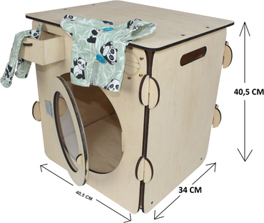 DUŻY DREWNIANY ZESTAW DO PRANIA DLA DZIECI PRALKA SUSZARKA DESKA AKCESORIA