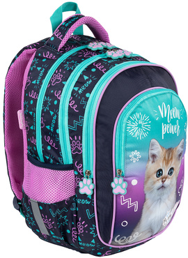 PLECAK TORNISTER SZKOLNY 4-KOMOROWY KOTEK MY LITTLE FRIEND BPL-58 KITTY PARTY