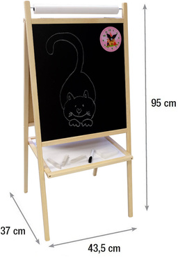 TABLICA KREDOWA MAGNETYCZNA DREWNIANA 5w1 PAPIER ZEGAR Akcesoria