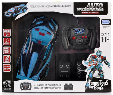 AUTO WYŚCIGOWE STEROWANE RC KIEROWNICA + PEDAŁY NIEBIESKIE