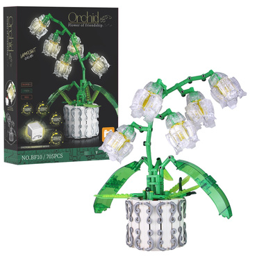 KLOCKI KWIATY ORCHIDEA ZESTAW 707 el. PODŚWIETLANE LED PILOT