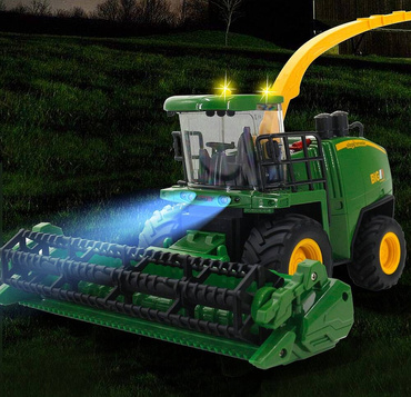 KOMBAJN ZDALNIE STEROWANY Zbożowy TRAKTOR Światła DYM Z KOMINA RC USB