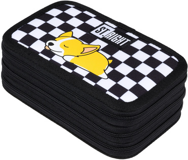 ST.RIGHT PIÓRNIK POTRÓJNY Z WYPOSAŻENIEM PC-05 SZACHOWNICA PIESEK SLEEPY CORGI