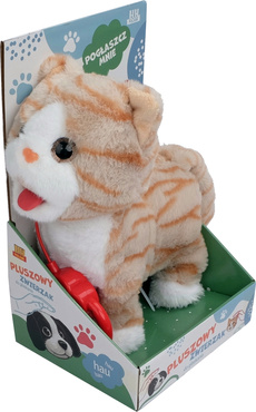 KOTEK INTERAKTYWNY CHODZĄCY NA SMYCZY KOT CHODZI MIAUCZY MERDA LIŻE REAGUJE NA DOTYK