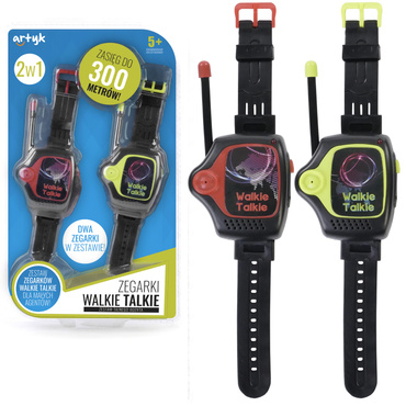 WALKIE TALKIE NA RĘKĘ KRÓTKOFALÓWKA DLA DZIECI ZEGAREK 2 sztuki