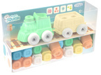 POCIĄG SENSORYCZNY + 24 KLOCKI miękkie ZESTAW PLAY SQUISH MOCHTOYS polskie