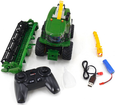 KOMBAJN ZDALNIE STEROWANY Zbożowy TRAKTOR Światła DYM Z KOMINA RC USB