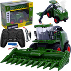 KOMBAJN ZDALNIE STEROWANY Z DYMEM do kukurydzy TRAKTOR LED DYMI RC USB