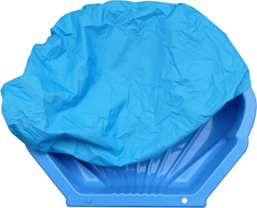 PIASKOWNICA Z PRZYKRYCIEM NIEBIESKA basenik MUSZELKA WIELKA XXL ZESTAW