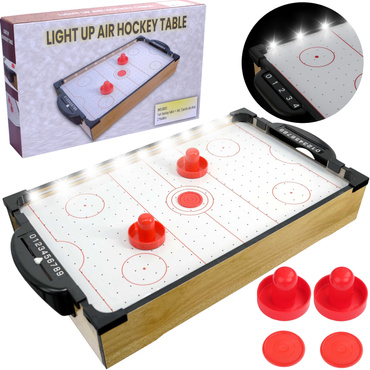CYMBERGAJ STÓŁ DO GRY W CYMBERAJA DREWNIANY PODŚWIETLANY LED GRA AIR HOKEJ