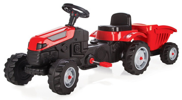 OGROMNY TRAKTOR NA PEDAŁY Z PRZYCZEPĄ XL 143cm CZERWONY