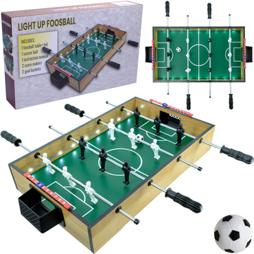 PIŁKARZYKI STOŁOWE PORŚWIETLENIE LED DUŻE DREWNIANE PIŁKA NOŻNA STÓŁ