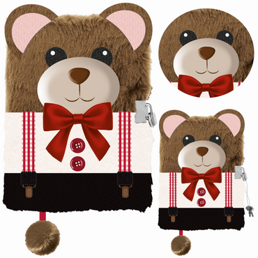 PAMIĘTNIK NA KŁÓDKĘ KLUCZYK 3D WŁOCHACZ PLUSZOWY MIŚ TEDDY BEAR St.Majewski