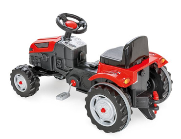 OGROMNY TRAKTOR NA PEDAŁY Z PRZYCZEPĄ XL 143cm CZERWONY