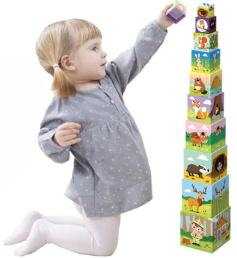 Trefl KOSTKI BABY CUBES W LESIE klocki PIRAMIDKA