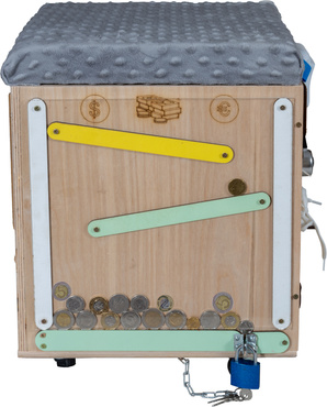 PUFA SKRZYNIA MANIPULACYJNA SENSORYCZNA schowek POJEMNIK Na Zabawki TABLICA