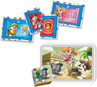 PSI PATROL 4W1 PUZZLE MEMO DOMINO KLOCKI CLEMENTONI