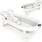 SKŁADANA WANIENKA DLA NIEMOWLAKA turystyczna TERMOMETR PODUSZKA wanna SZARA